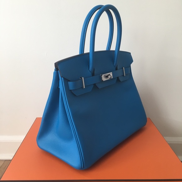 Hermès Birkin 30 cm Blue Zanzibar Epsom Leather - Picture 3 of 16